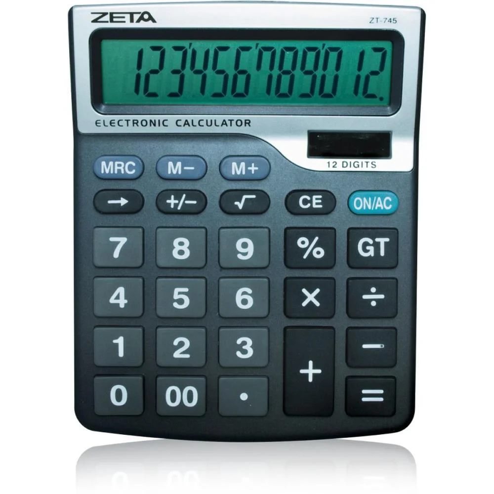Calculadora De Mesa 12 Dig. Zeta Visor Grd Pr.sol Procalc (Unidade)