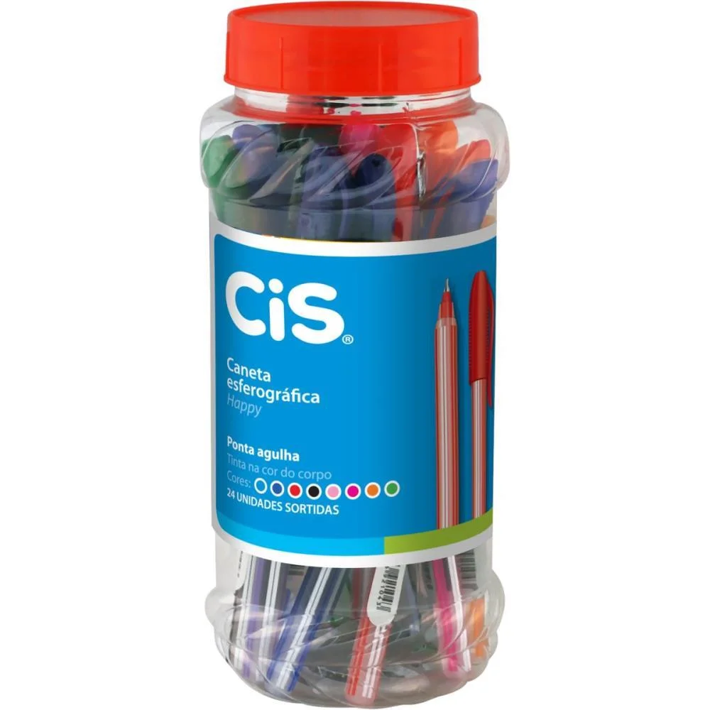 Caneta Esferografica Cis Happy Cores Sortidas 0.7Mm Sertic (Pote-24)