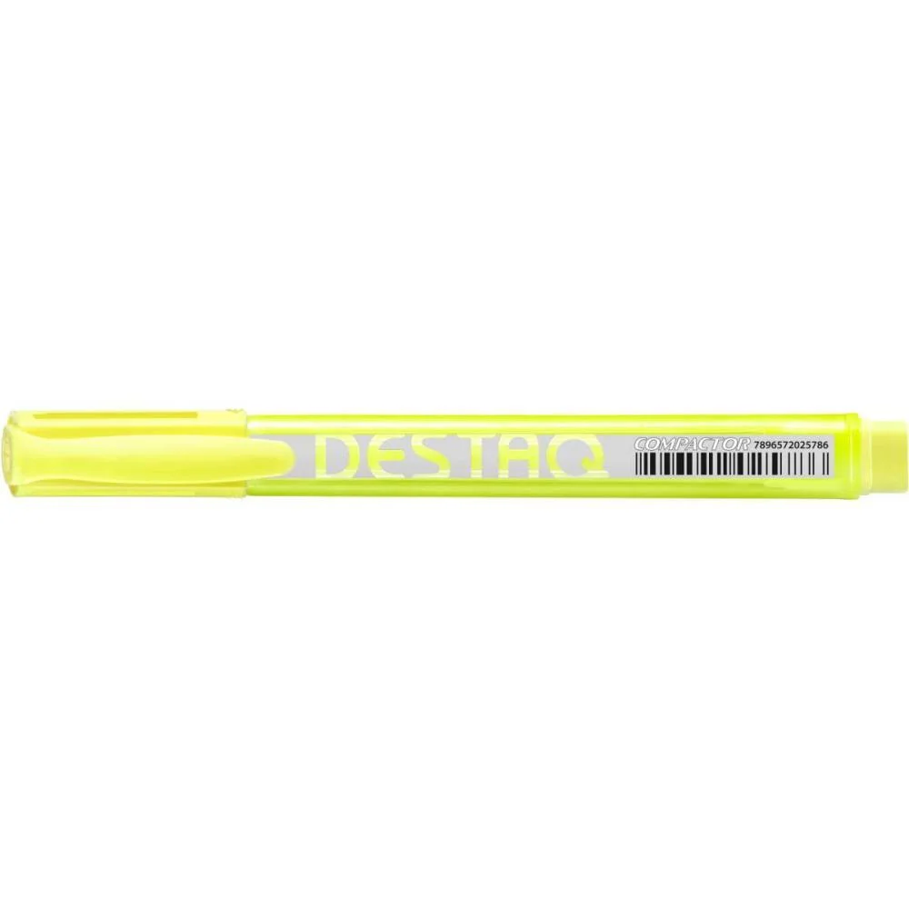 Caneta Marca Texto Destaq Fluorescente Amarela Compactor (Cx.c/12)
