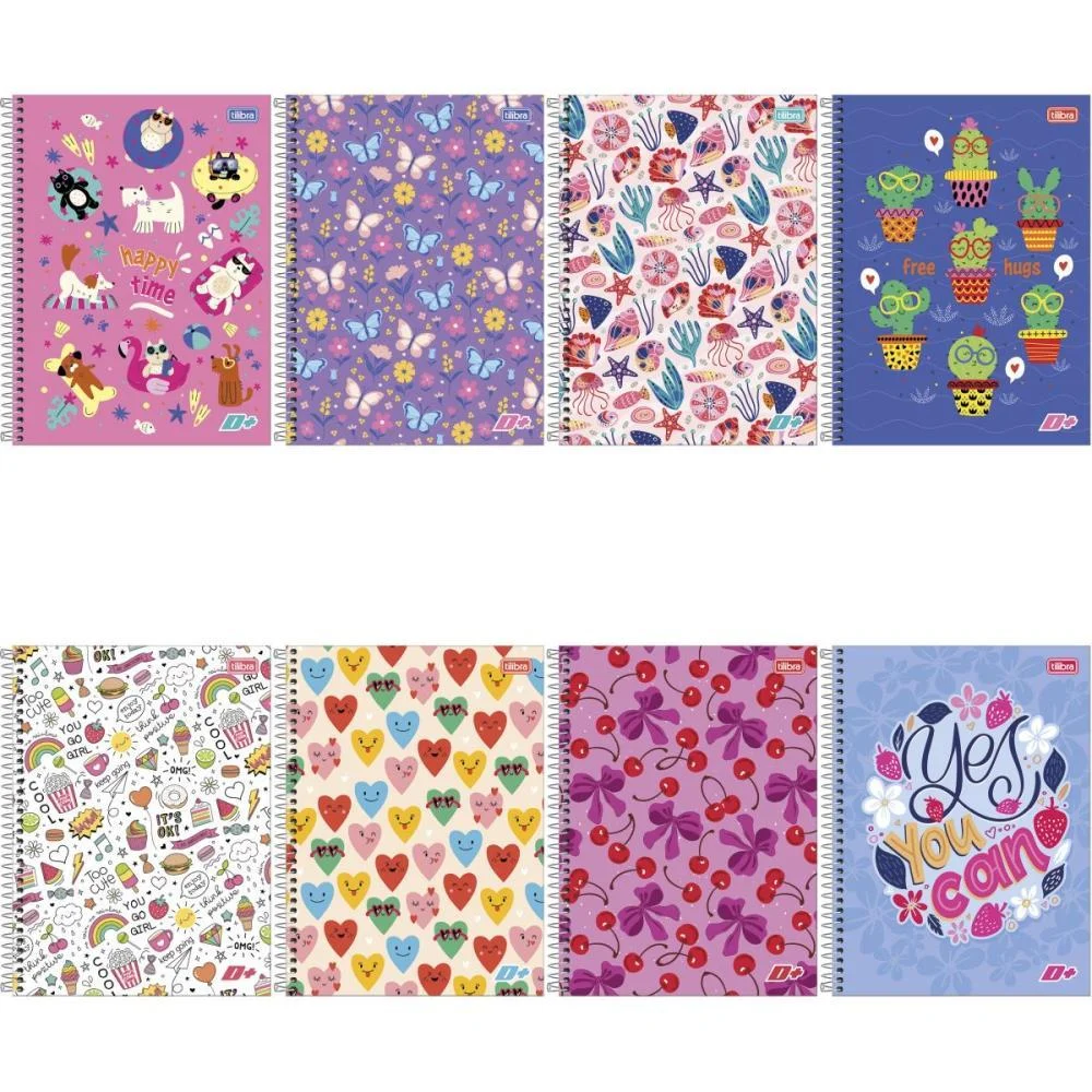 Caderno 20X1 Capa Dura D+ Feminino 400 Folhas Tilibra (Pct.c/02)