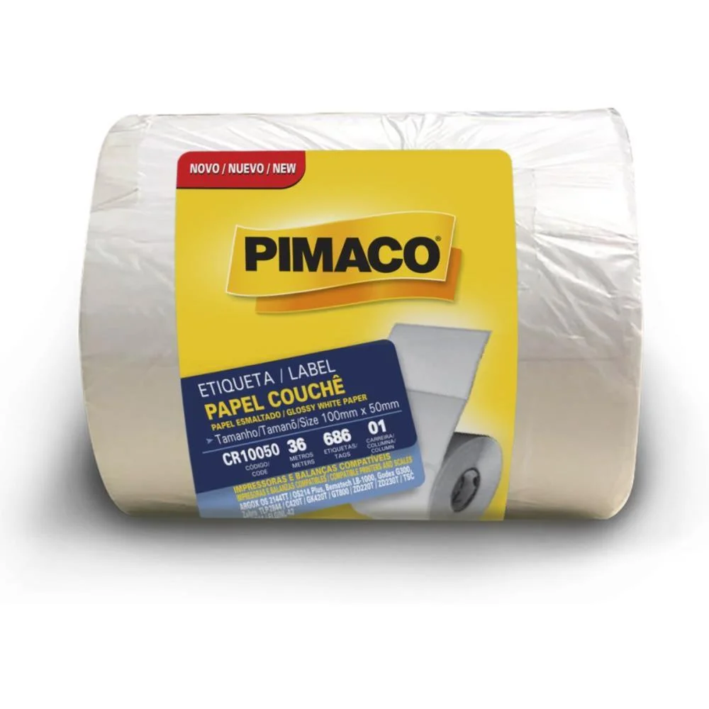 Etiqueta Adesiva Couche 100Mmx50Mm C/686 Etiq. Pimaco (Rolo)