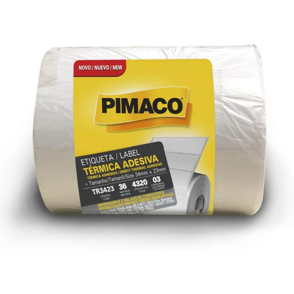 Etiqueta Adesiva Termica 34Mx23Mm C/4320 Etiq. Pimaco (Rolo)