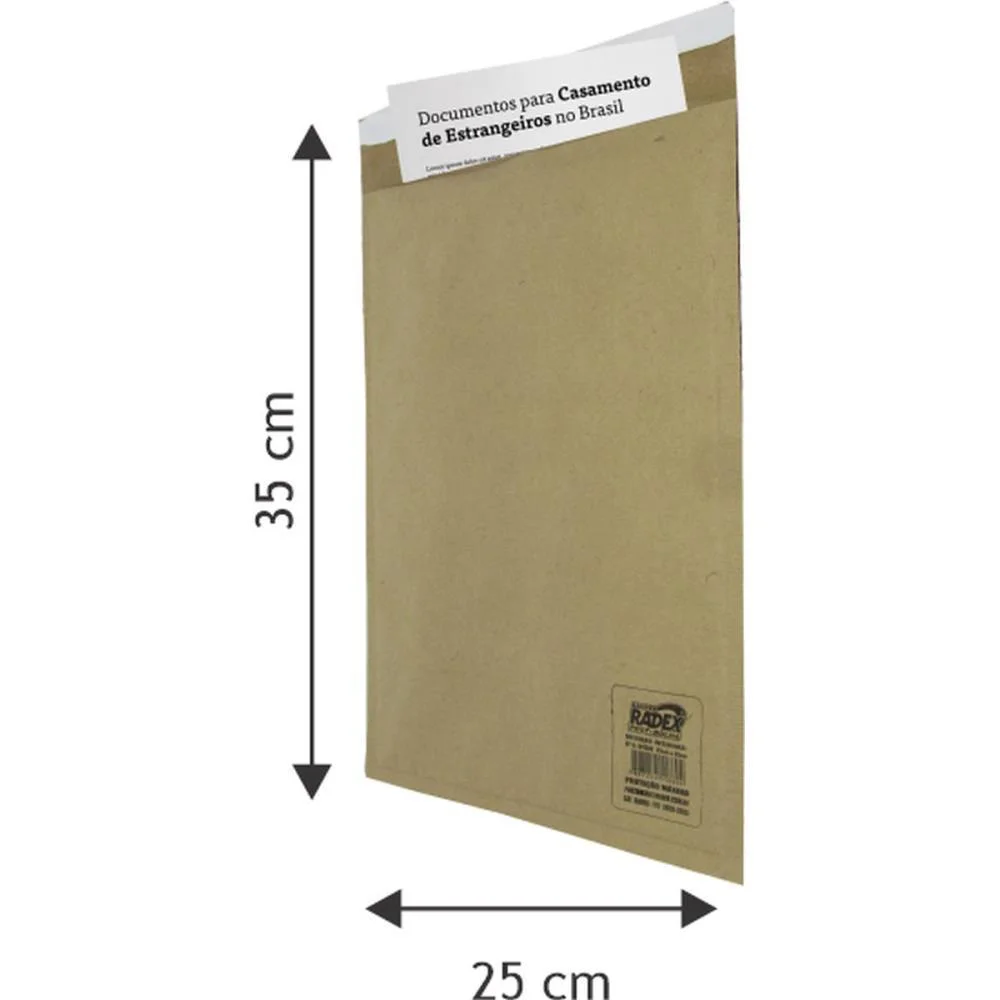 Envelope Bolha Postbolha Papel Kraft N8 25X35 Radex (Pct.c/05)