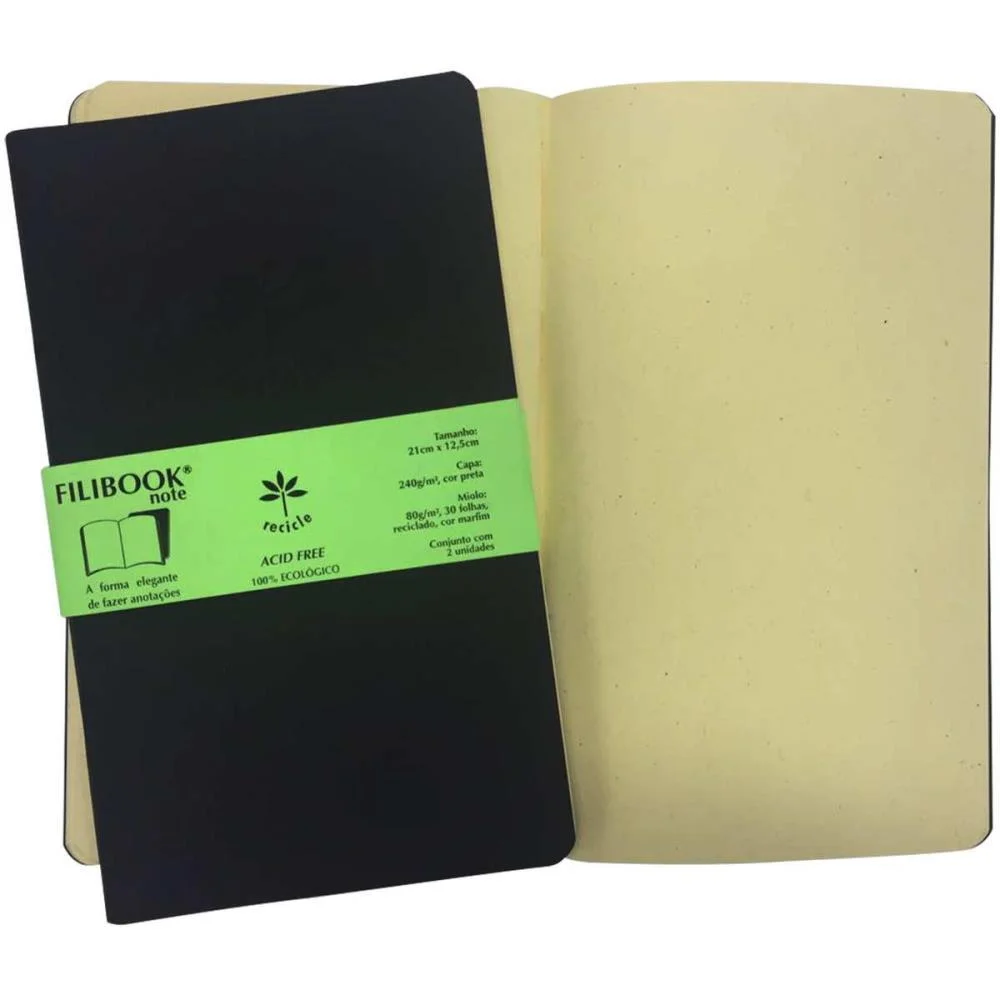 Caderneta Filibook 30Fls. 21X12,5 Pt/Mf Filiperson (Pct.c/02)