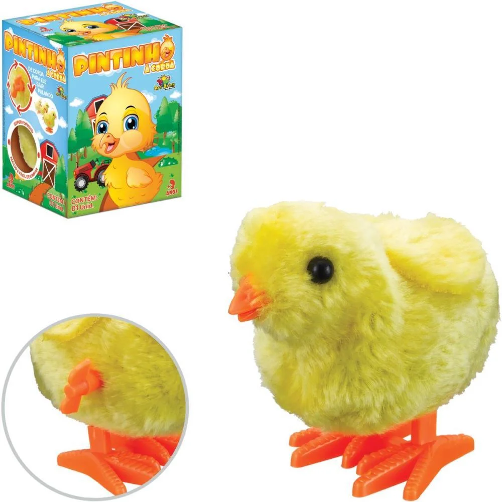 Brinquedo Para Bebe Animal Pintinho A Corda Art Brink (Unidade)