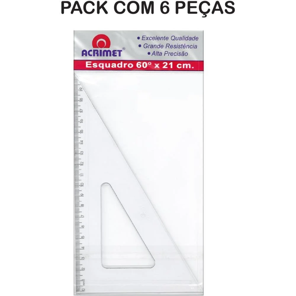 Esquadro Poliestireno 60 Graus 21Cm Acrimet (Pct.c/06)