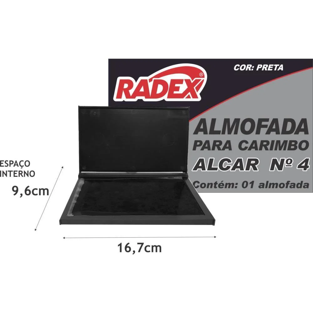 Almofada Carimbo N.4 Preta Radex (Unidade)