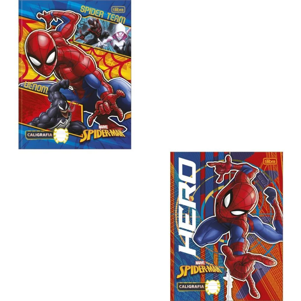 Caderno Caligrafia Capa Dura Spider Man 40Fl Vert. Broc Tilibra (Pct.c/05)