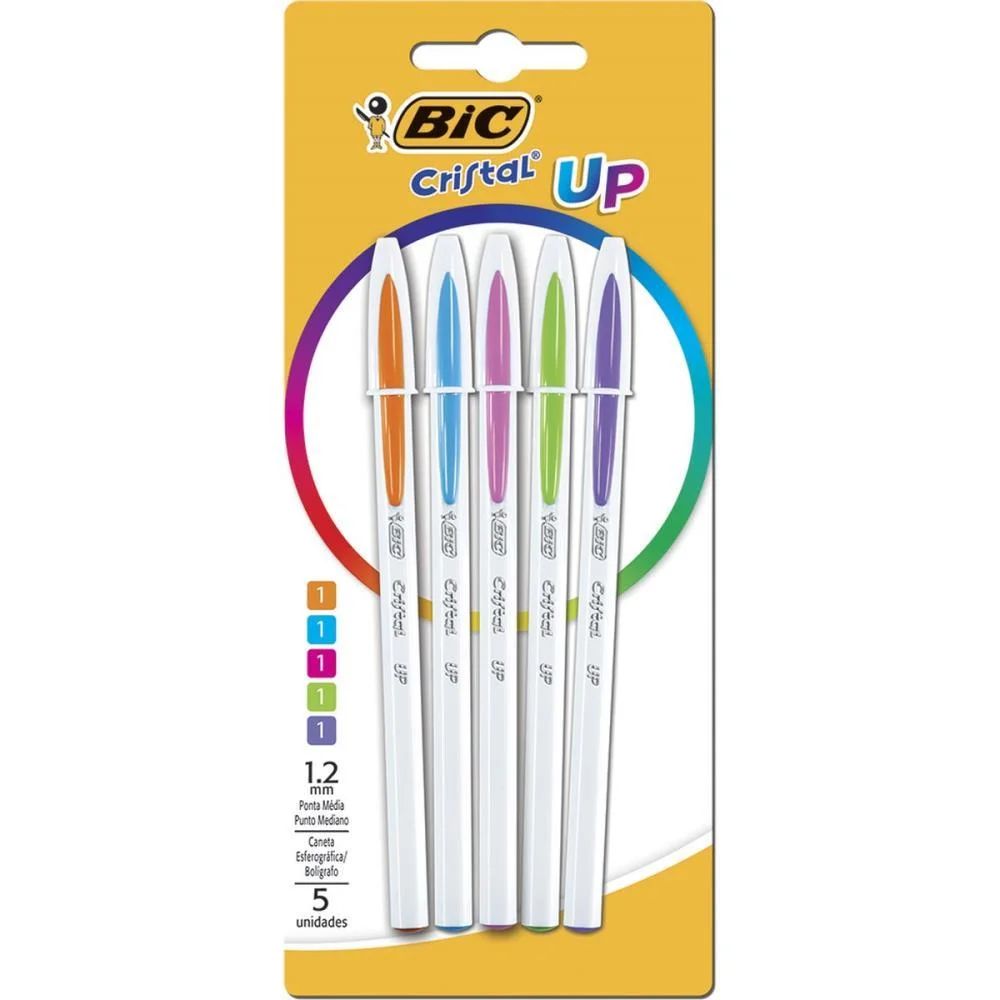 Caneta Esferografica Cristal Up Colors 05 Cores Bic (Bl.c/05)