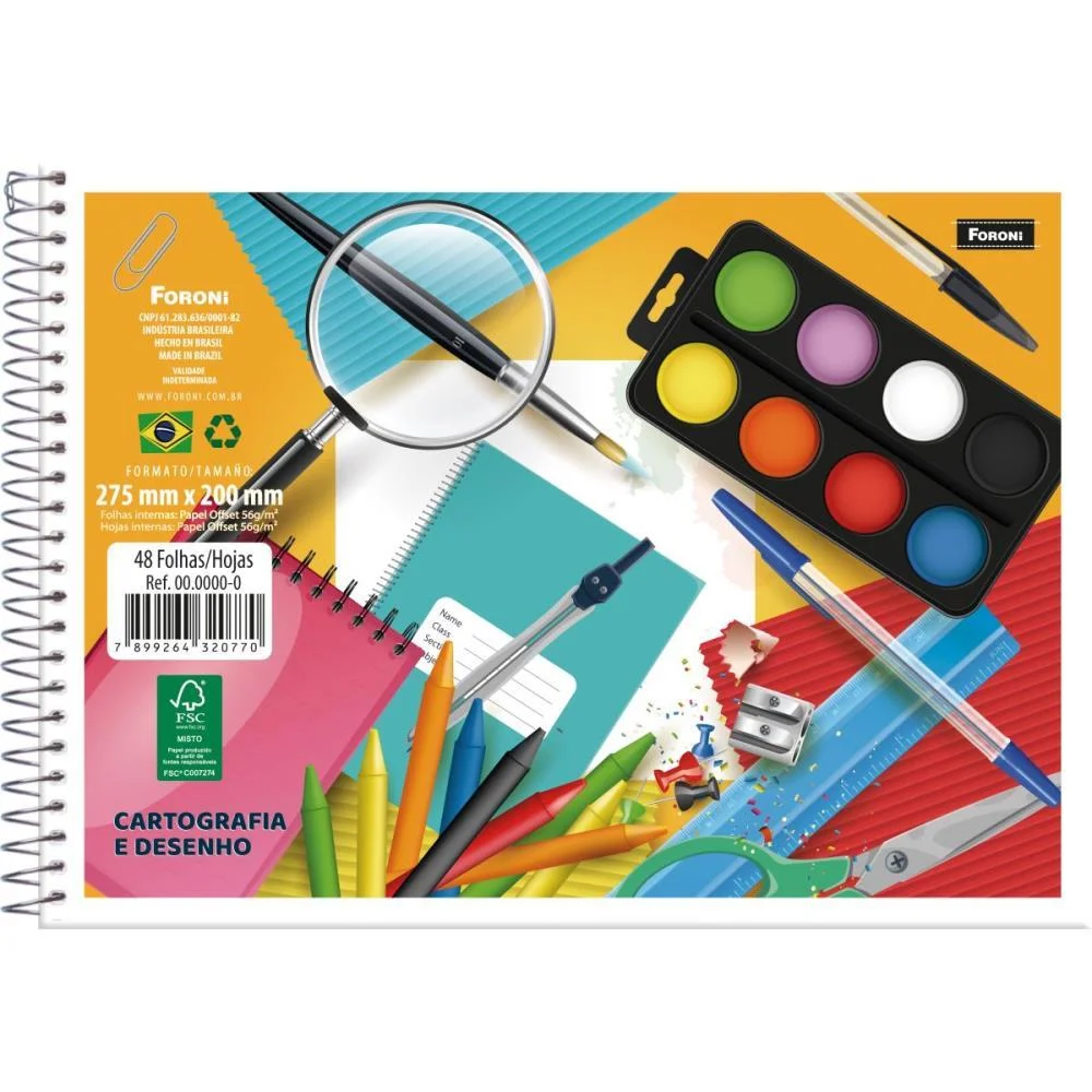 Caderno Desenho Universitario 48Fls. S/Seda Foroni (Pct.c/10)