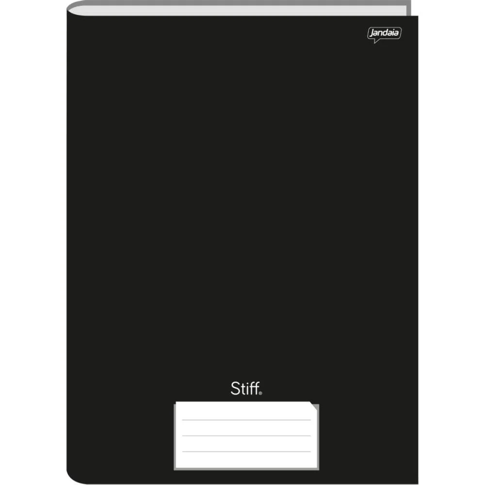 Caderno Brochura 1/4 Capa Dura Stiff 96 Folhas Preto Jandaia (Pct.c/05)