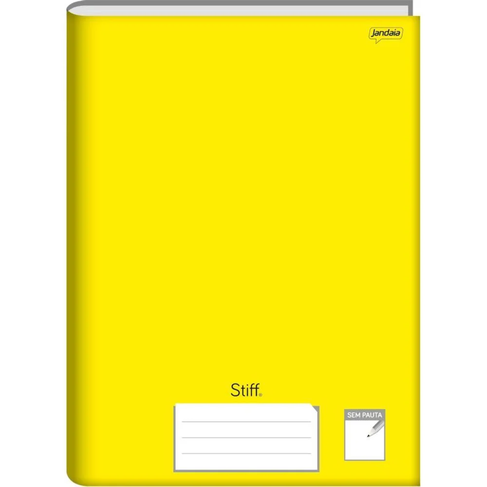 Caderno Brochurao Sem Pauta Stiff 96 Folhas Amarelo Cd. Jandaia (Pct.c/05)