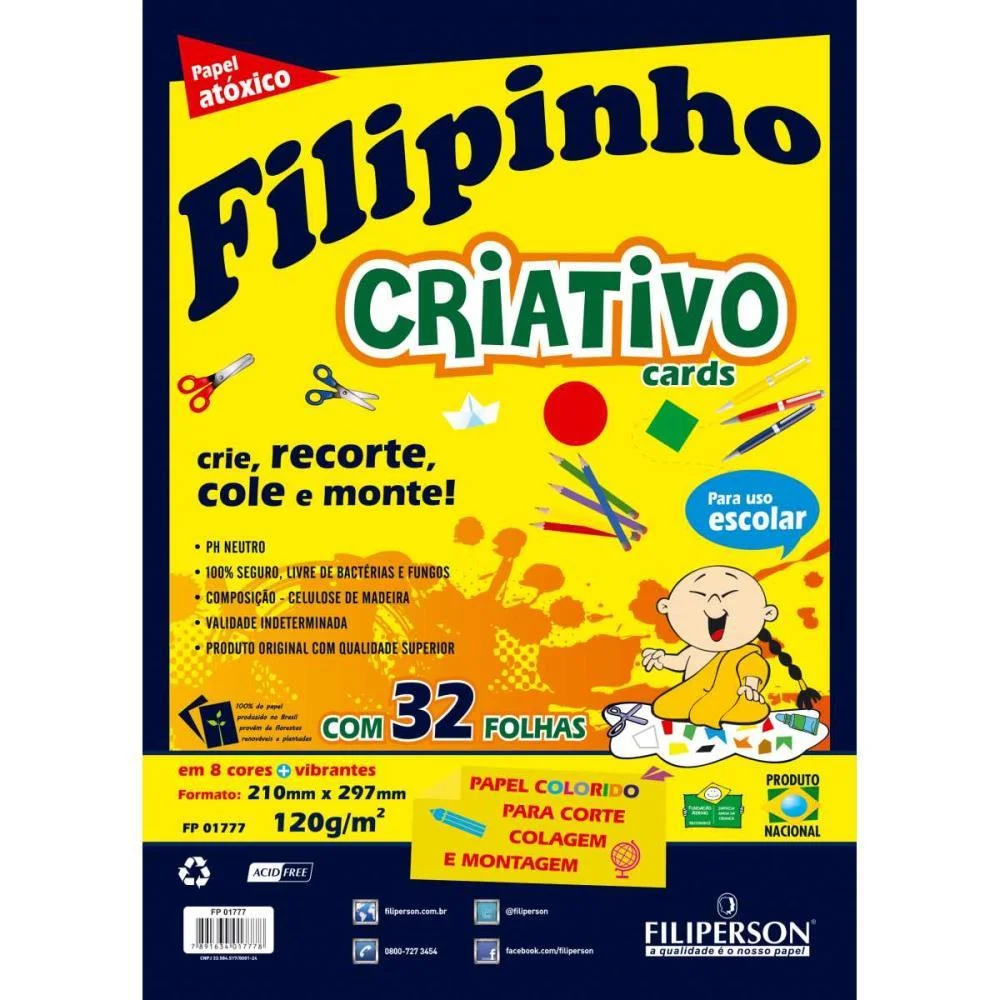 Bloco Para Educacao Artistica Filipin.criat.8Cor.a4.120G.32F Filiperson (Envelope)