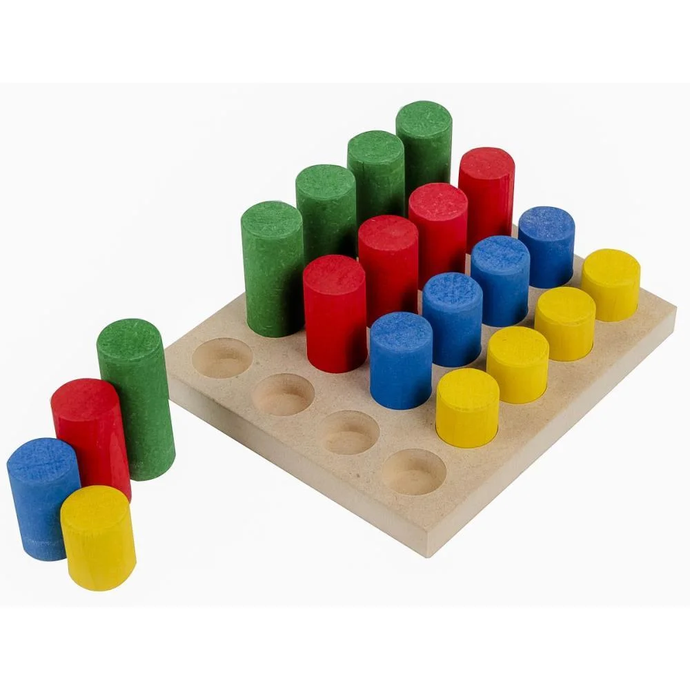 Brinquedo Pedagogico Madeira Pinos De Encaixe 20Pcs Carlu (Unidade)