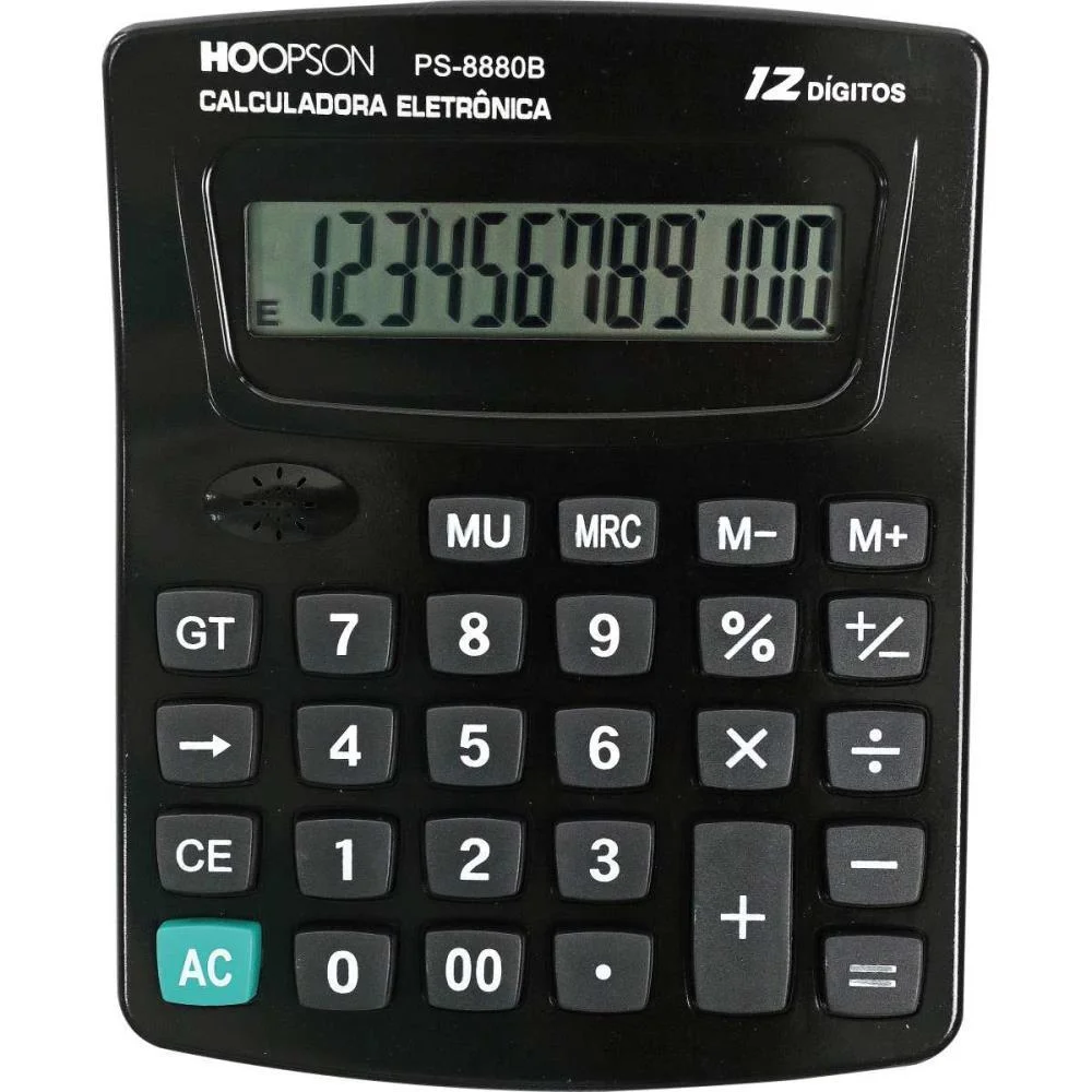 Calculadora De Mesa 12Digitos Pilha Preta Mercoriental (Unidade)