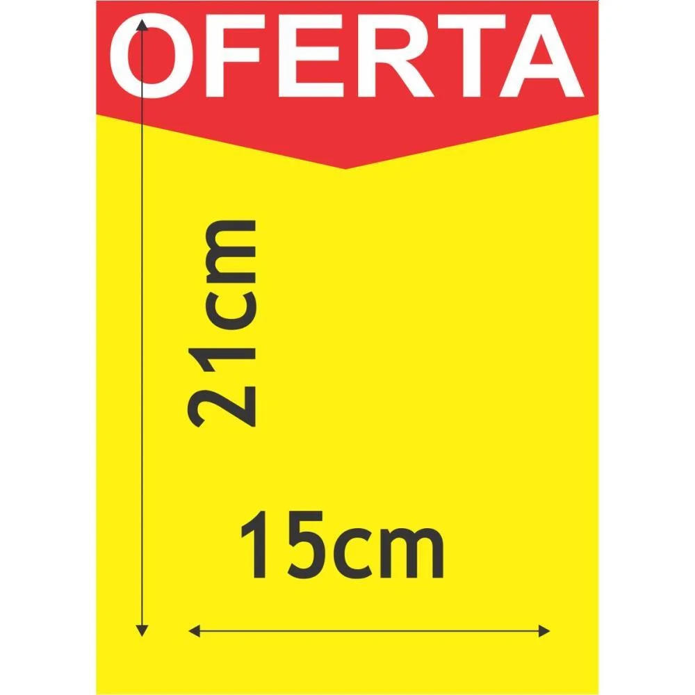 Cartaz Para Marcacao Oferta Amarelo A5 250G 15X21Cm Radex (Pct.c/100)