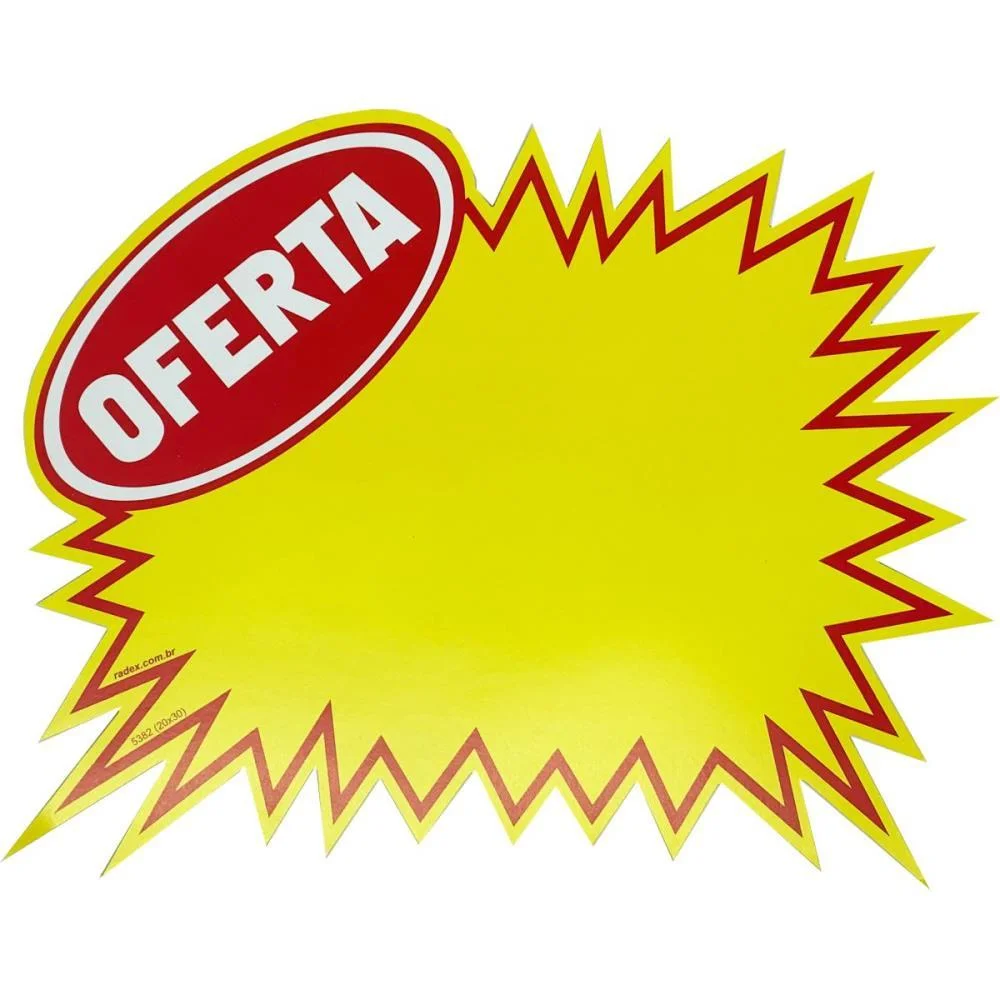 Cartaz Para Marcacao Splash Oferta Amarelo 20X30Cm Radex (Pct.c/100)