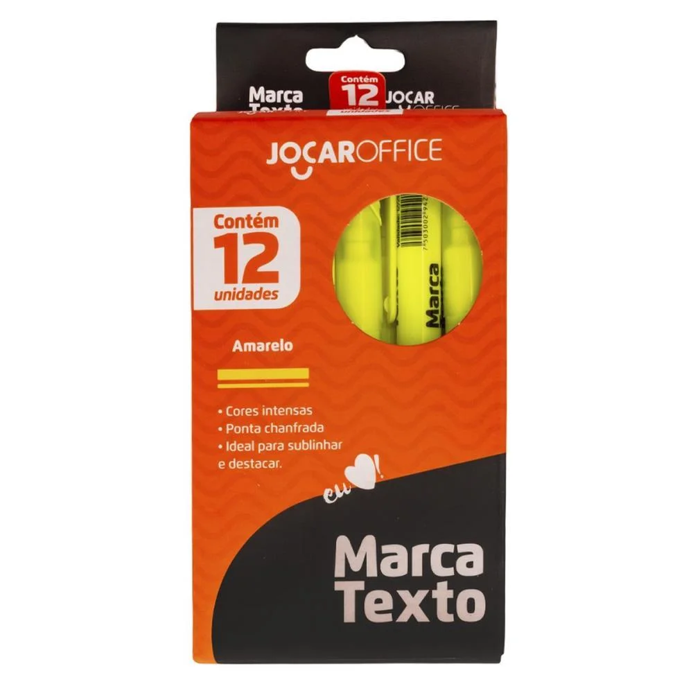 Caneta Marca Texto Jocar Amarela Leonora (Cx.c/12)
