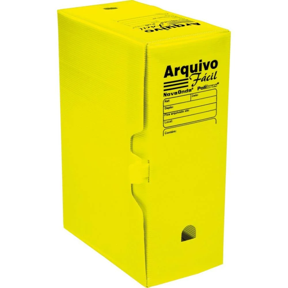 Arquivo Morto Polipropileno Facil Novaonda Amarelo Polibras (Pct.c/10)