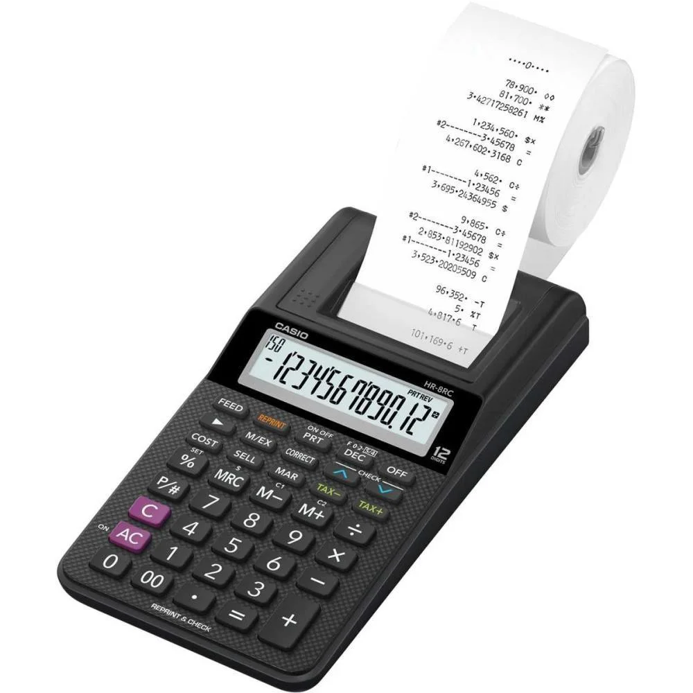 Calculadora De Impressao 12 Dig. Disp.lcd Preta C/Fonte Casio (Unidade)