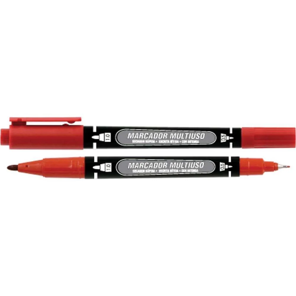 Caneta Para Cd 1.0Mm Mm100 Ponta Dupla Vermelho Gramp Line (Cx.c/12)