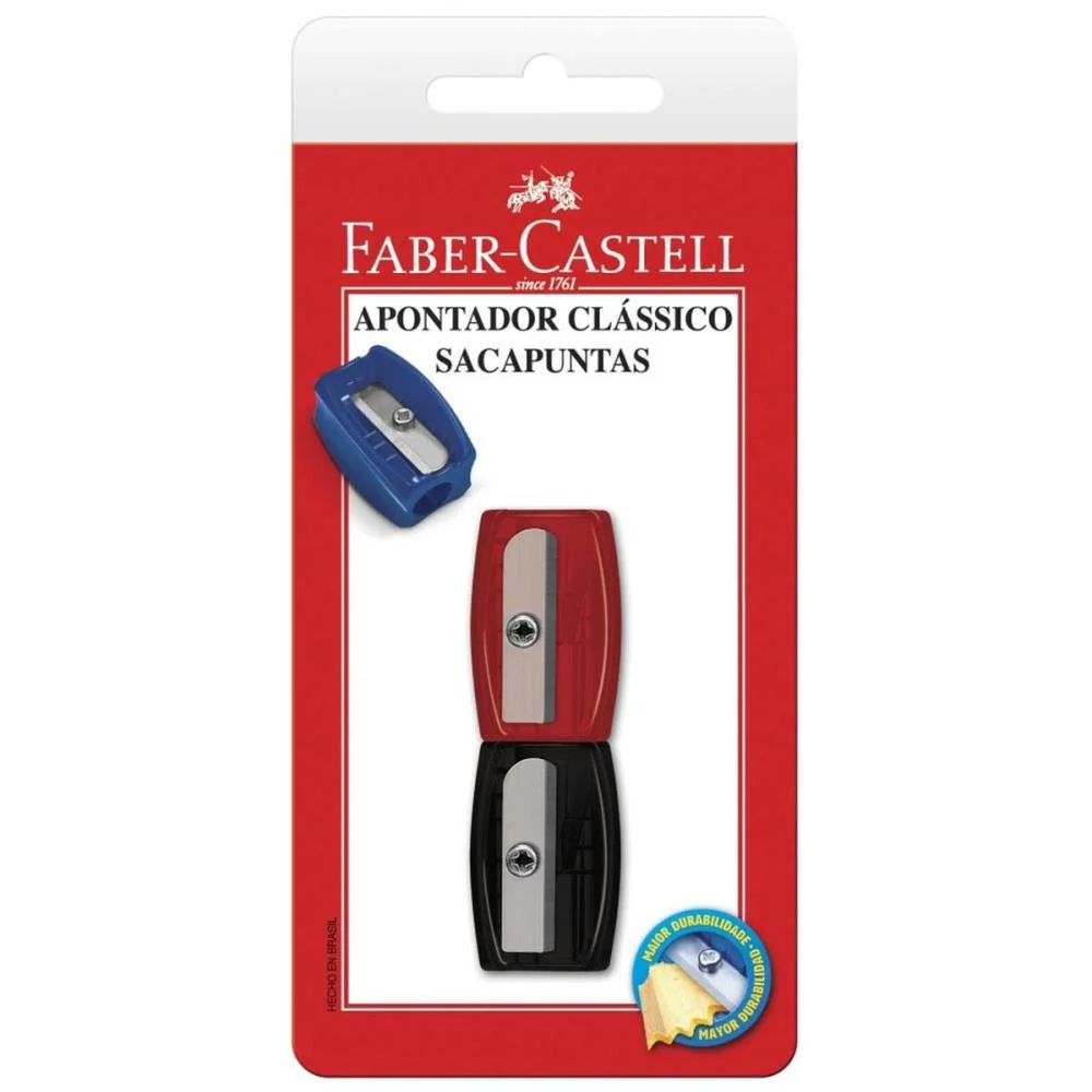 Apontador Sem Deposito Simples Classico Sortido Faber-Castell (Bl.c/02)