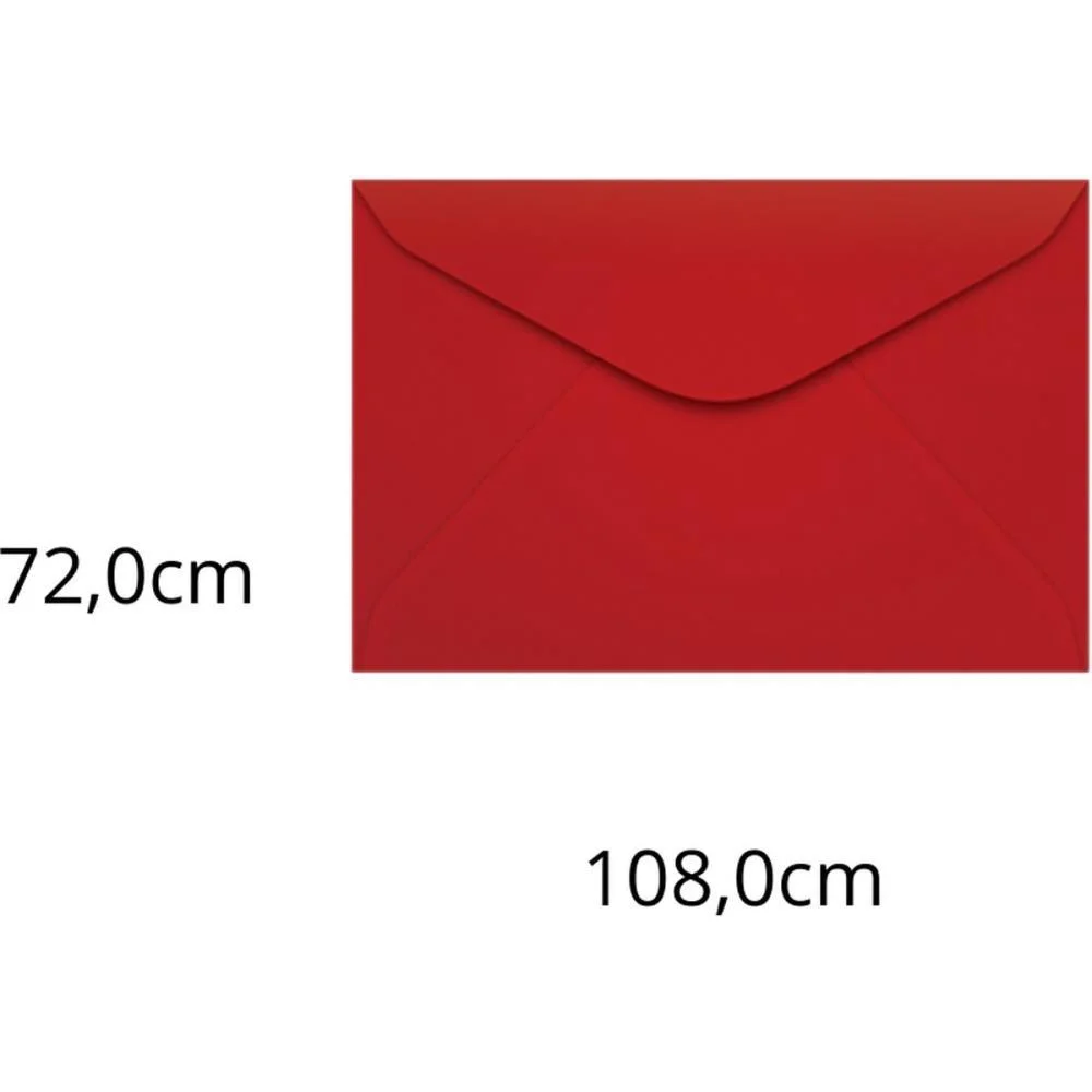 Envelope Colorido Visita 72X108 Vermelho Toquio 80G Scrity (Pct.c/100)