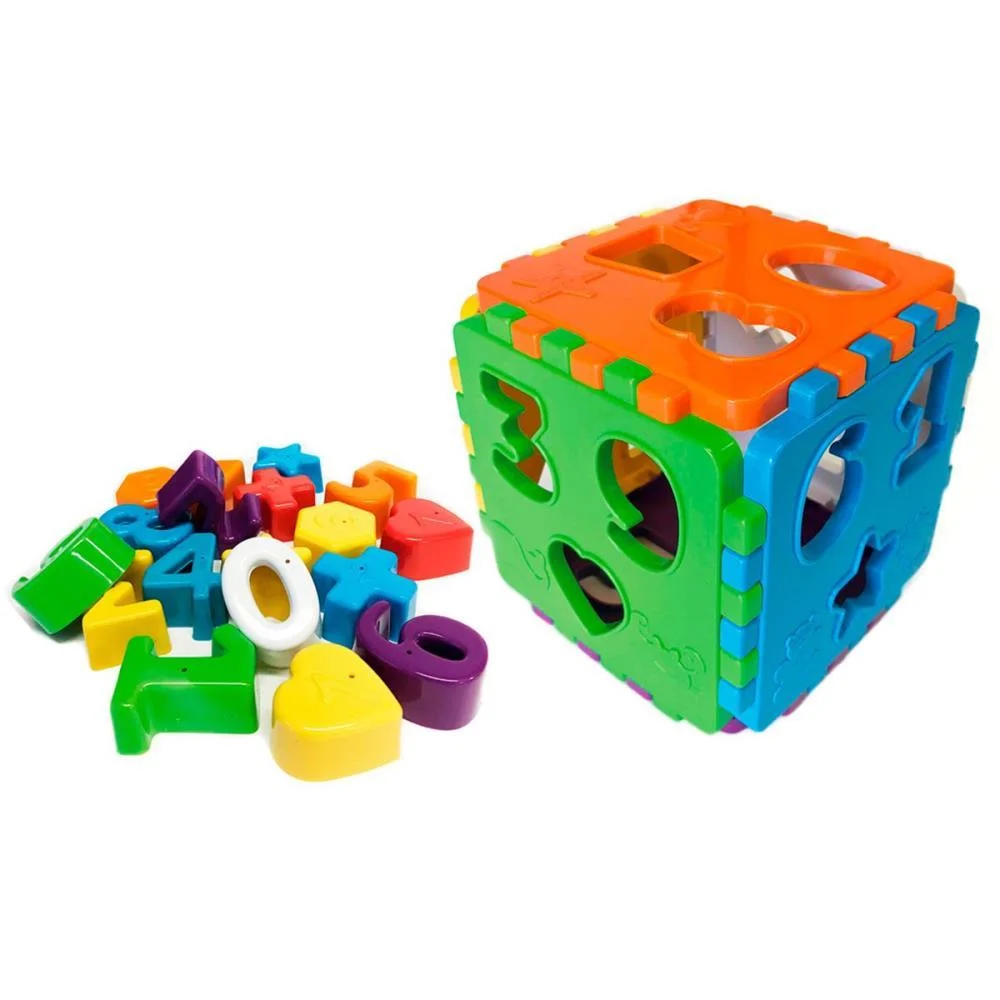Brinquedo Educativo Cubo Educa Mais C/Blocos Kendy Brinquedos (Unidade)