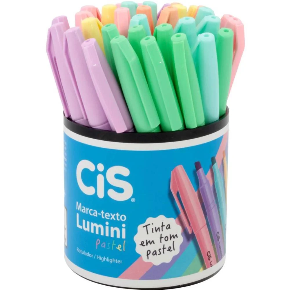 Caneta Marca Texto Cis Lumini Tons Pastel Sortid. Sertic (Pote-36)