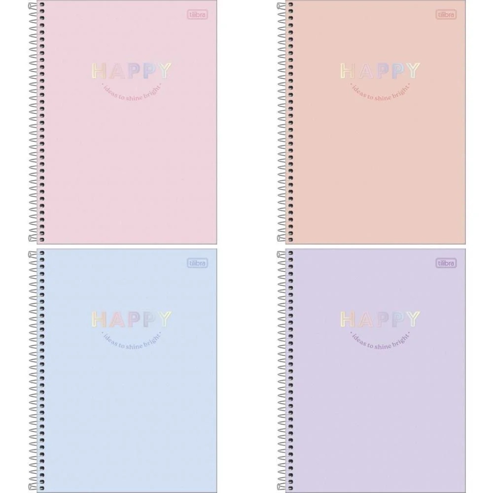 Caderno 10X1 Capa Dura Happy 160Fls. Tilibra (Pct.c/04)