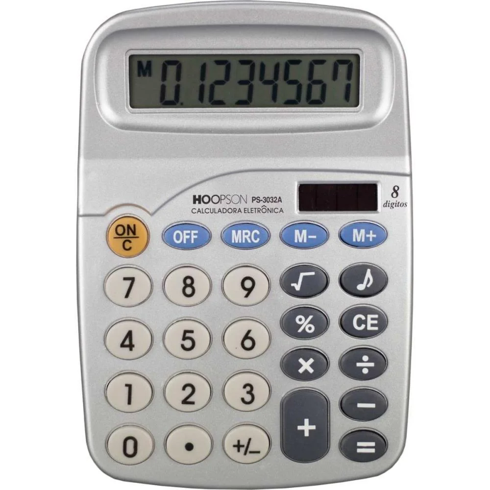 Calculadora De Mesa 8Digitos Bateria Cinza Mercoriental (Unidade)