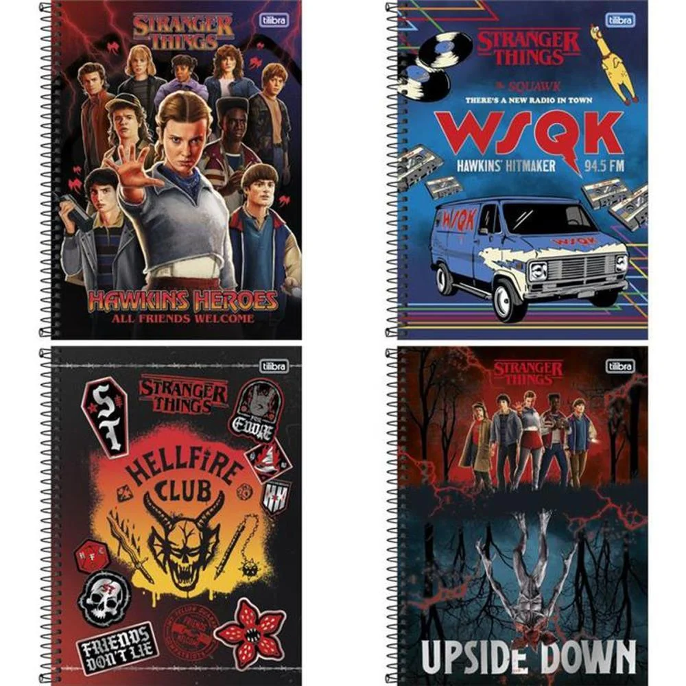 Caderno 10X1 Capa Dura Stranger Things 160Fls Connect Tilibra (Pct.c/04)
