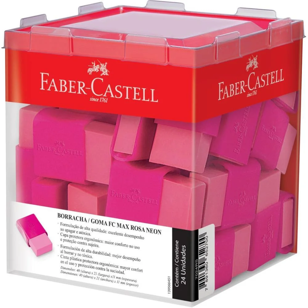 Borracha Colorida Fc Max Rosa Faber-Castell (Dp.c/24)