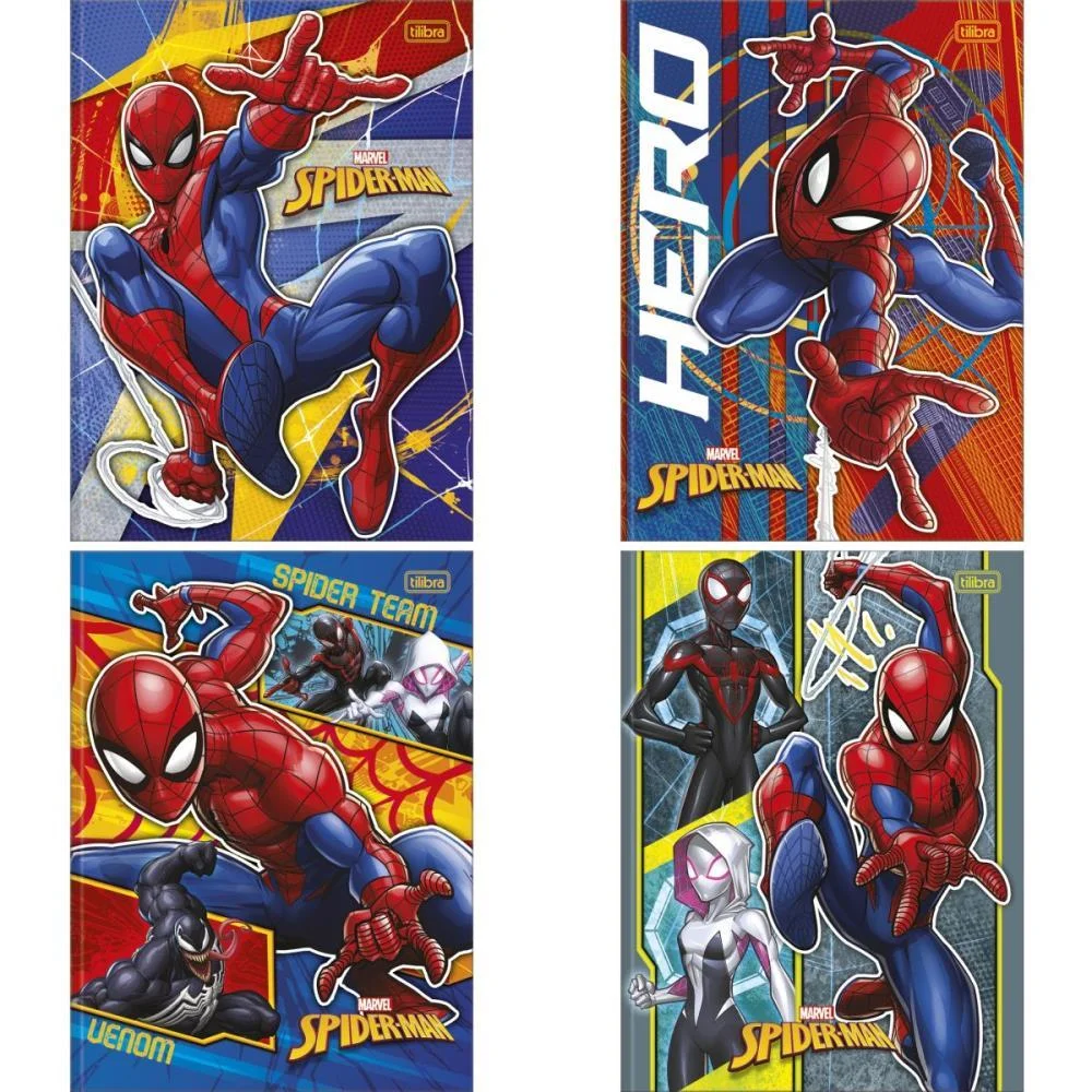 Caderno Brochurao Capa Dura Spider Man 80Fls. Tilibra (Pct.c/05)
