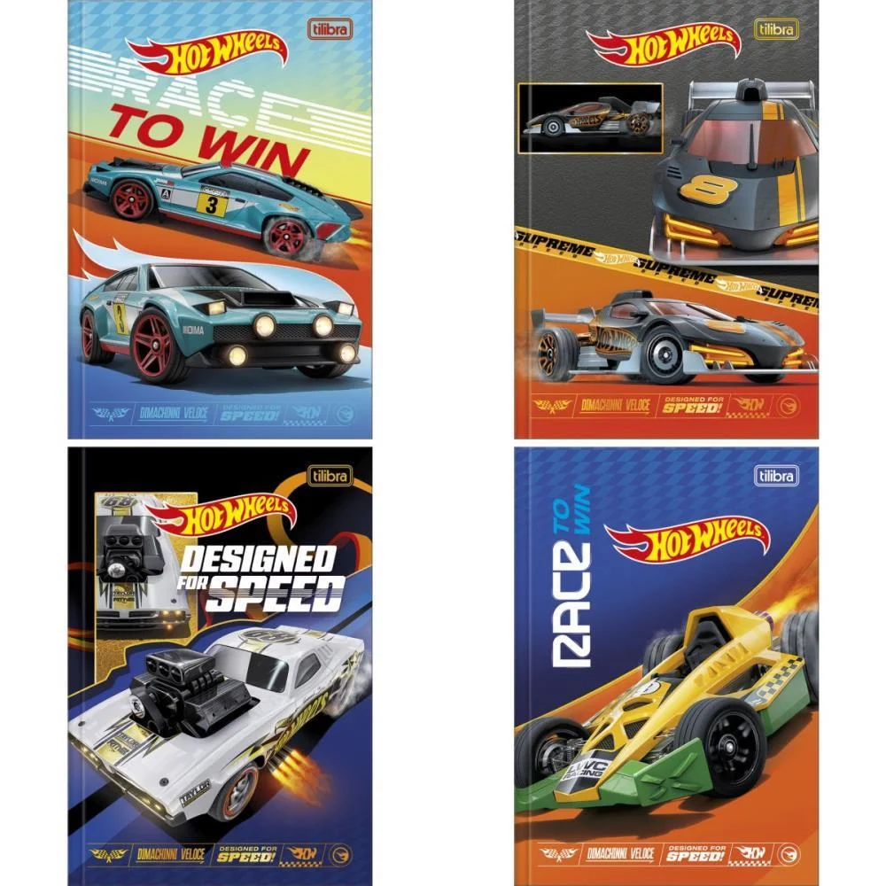 Caderno Brochurao Capa Dura Hot Wheels 80Fls. Tilibra (Pct.c/05)