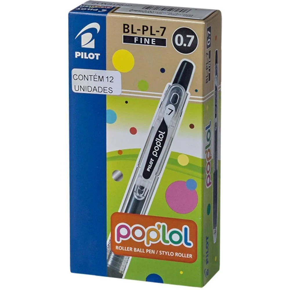 Caneta Esferografica Retratil Bl-Pl-7 Pop Lol 0.7Mm Azul Pilot (Cx.c/12)