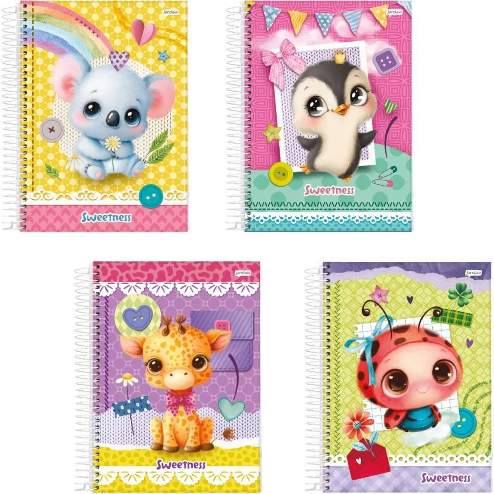 Caderno Espiral 1/4 Capa Dura Sweetness 80Fls. Jandaia (Pct.c/05)