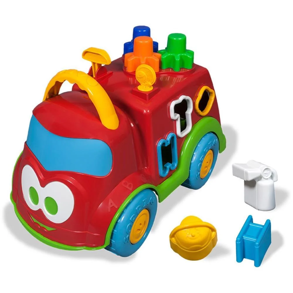 Brinquedo Educativo Bombeirinho C/Blocos Topi Sola Cardoso Toys (Unidade)