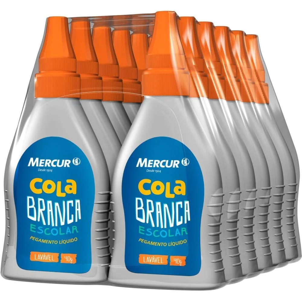 Cola Escolar 40G Branca Lavavel Mercur (Pct.c/12)