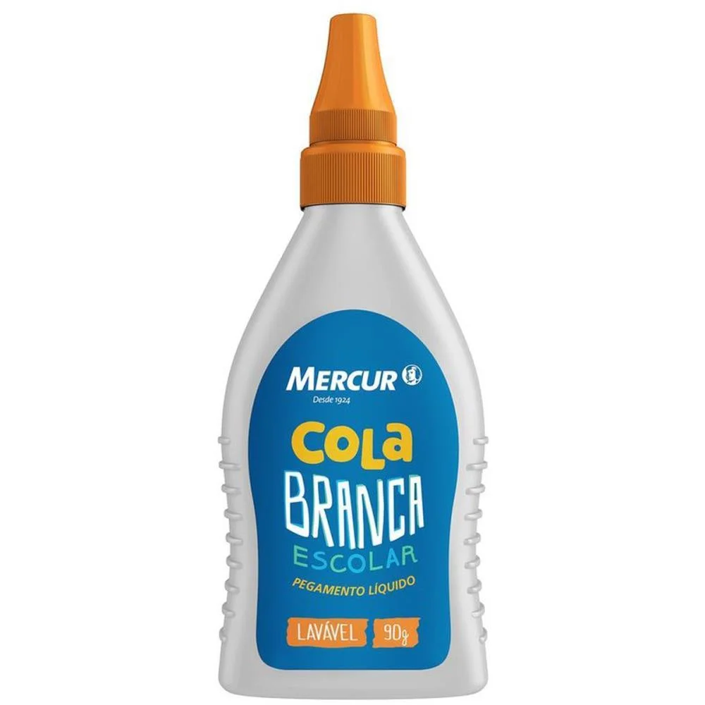 Cola Escolar 90G Branca Lavavel Mercur (Pct.c/12)