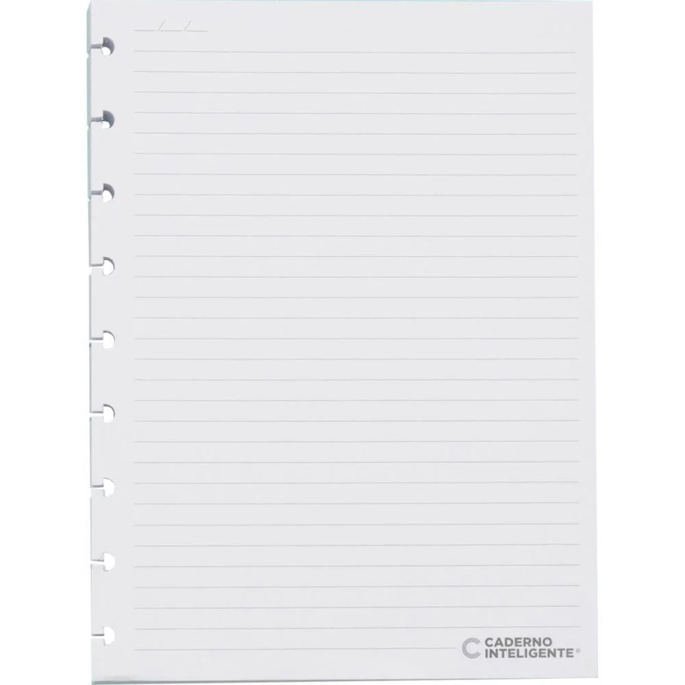 Caderno Inteligente Refil Medio Pautado 90G. 50Fls. Caderno Inteligente (Pacote)