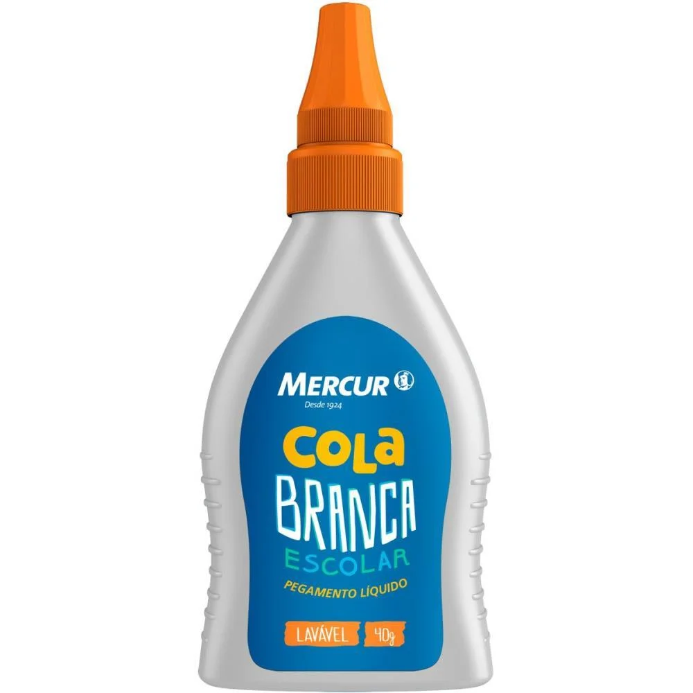 Cola Escolar 40G Branca Lavavel Blister Mercur (Cx.c/12)