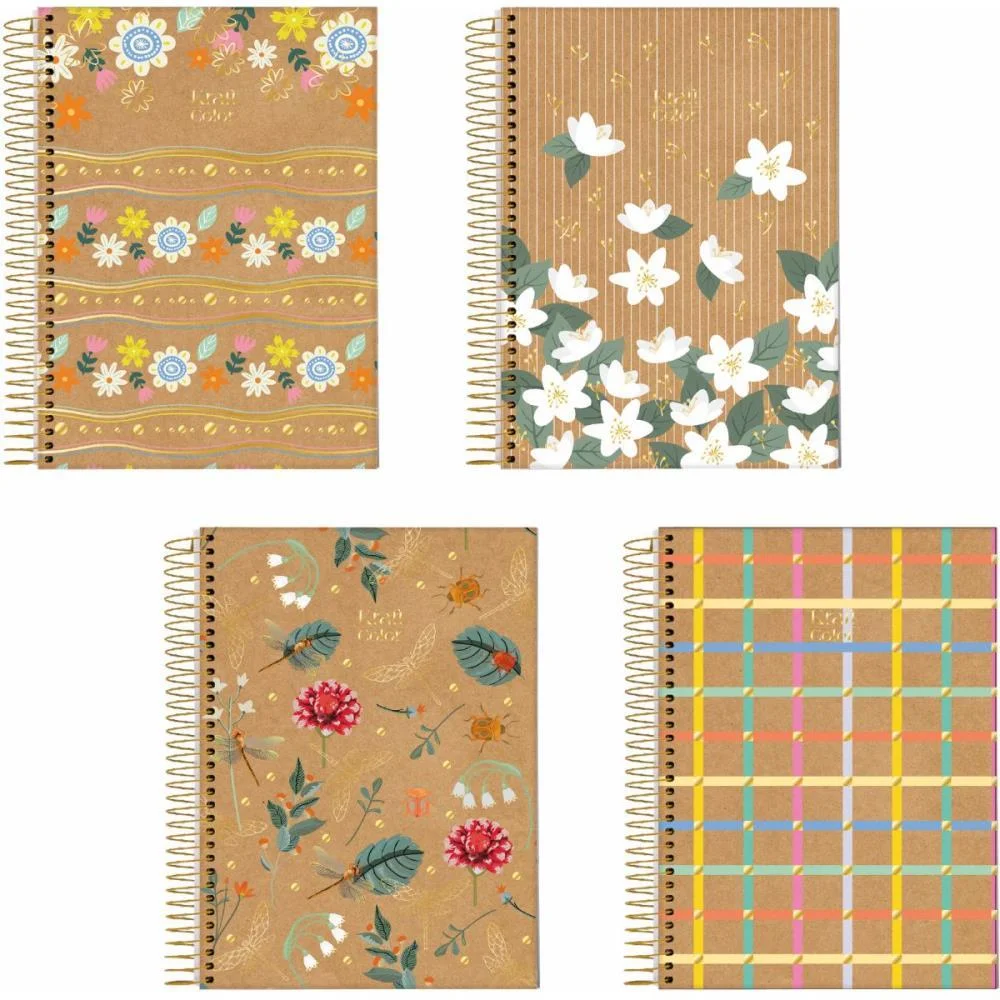 Caderno 10X1 Capa Dura Kraft Color 160Fls. I.a Jandaia (Pct.c/04)