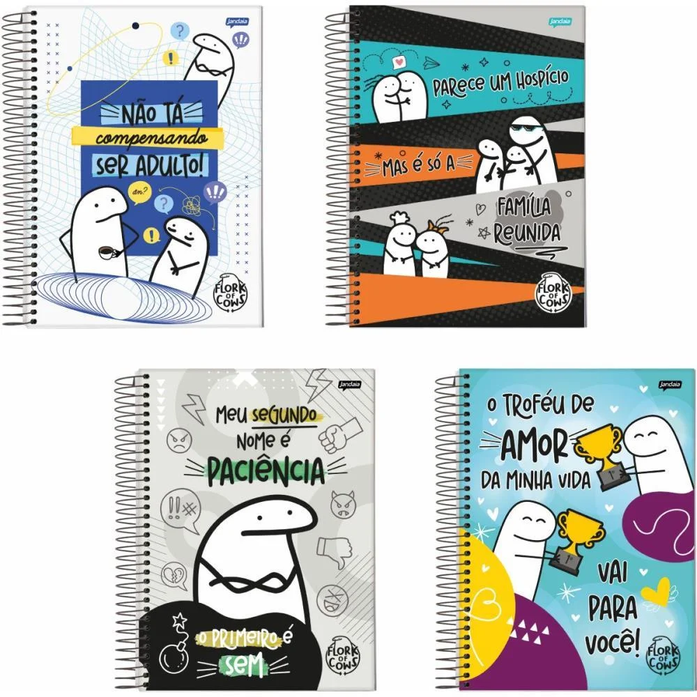 Caderno 01X1 Capa Dura Flork 80Fls. I.a Jandaia (Pct.c/04)