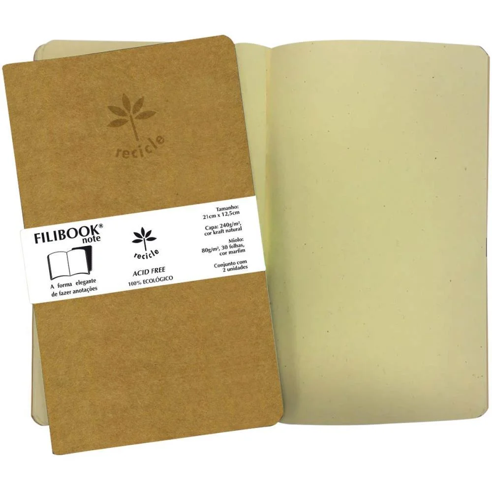 Caderneta Filibook Kraft 30Fl 21X12,5 Mf Filiperson (Pct.c/02)