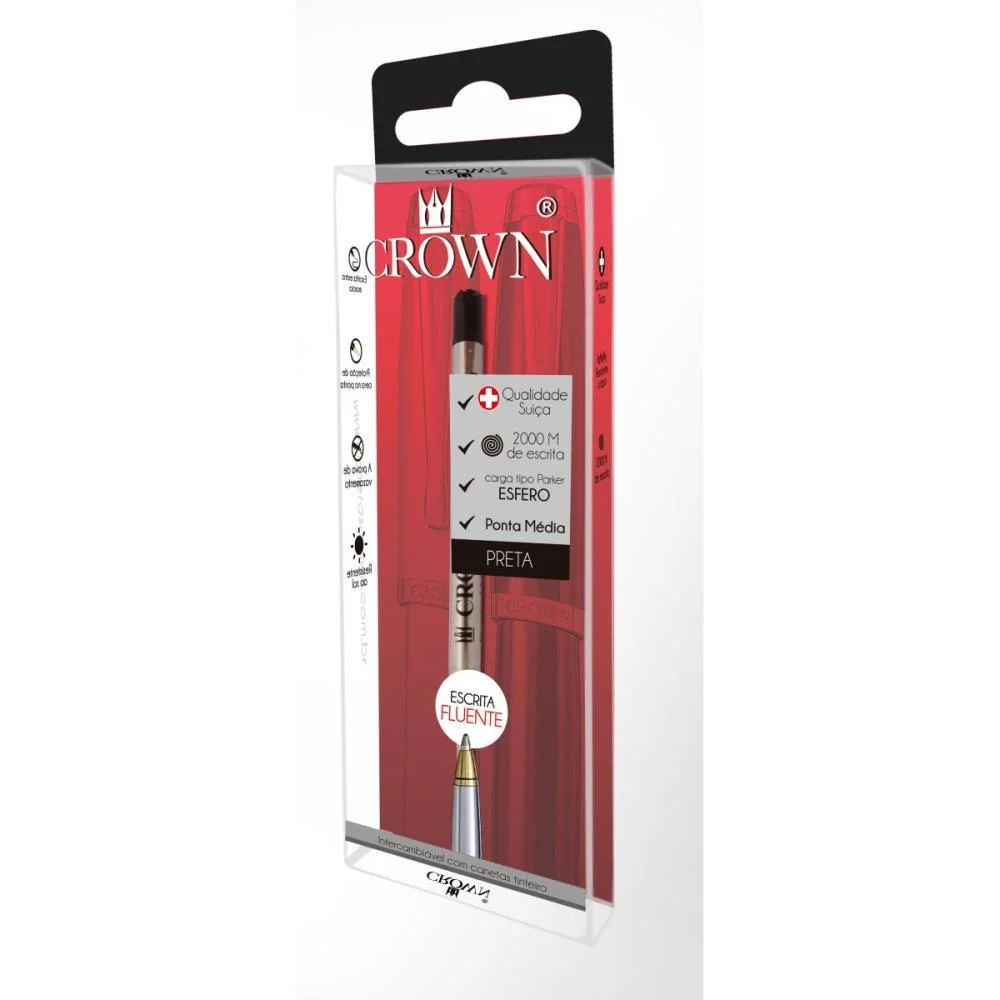 Carga Caneta Esferografica Parker Preto Bl.c/01 Crown (Blister)