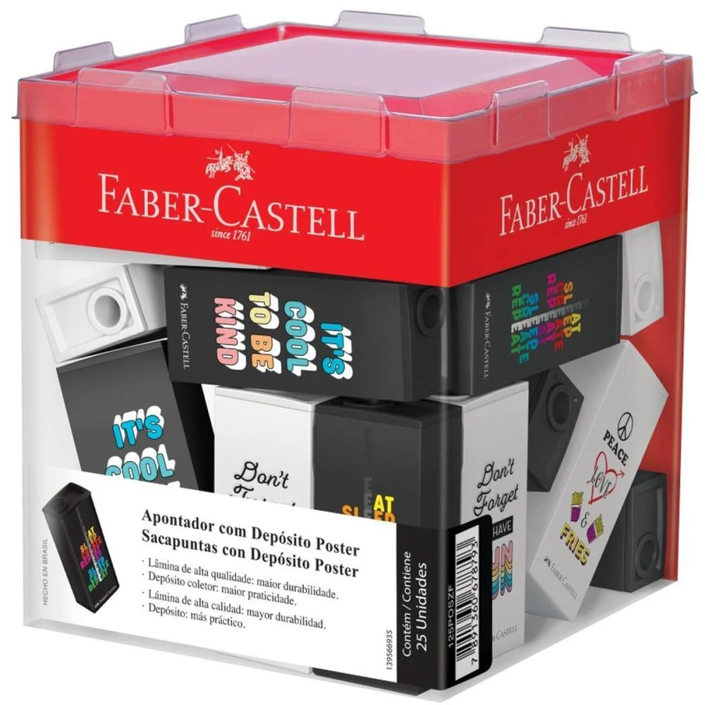 Apontador Com Deposito Poster 4Modelos Faber-Castell (Dp.c/25)