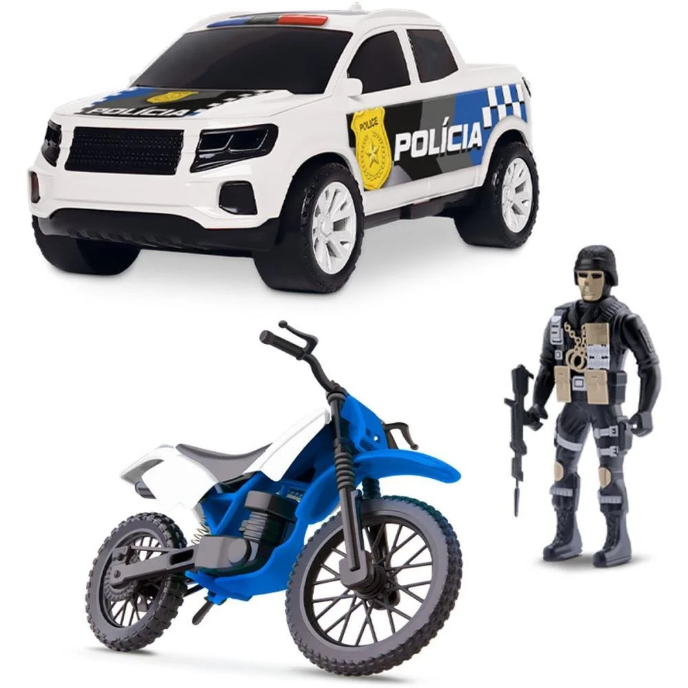 Carrinho Policia Kit Forca Tarefa Samba Toys (Unidade)