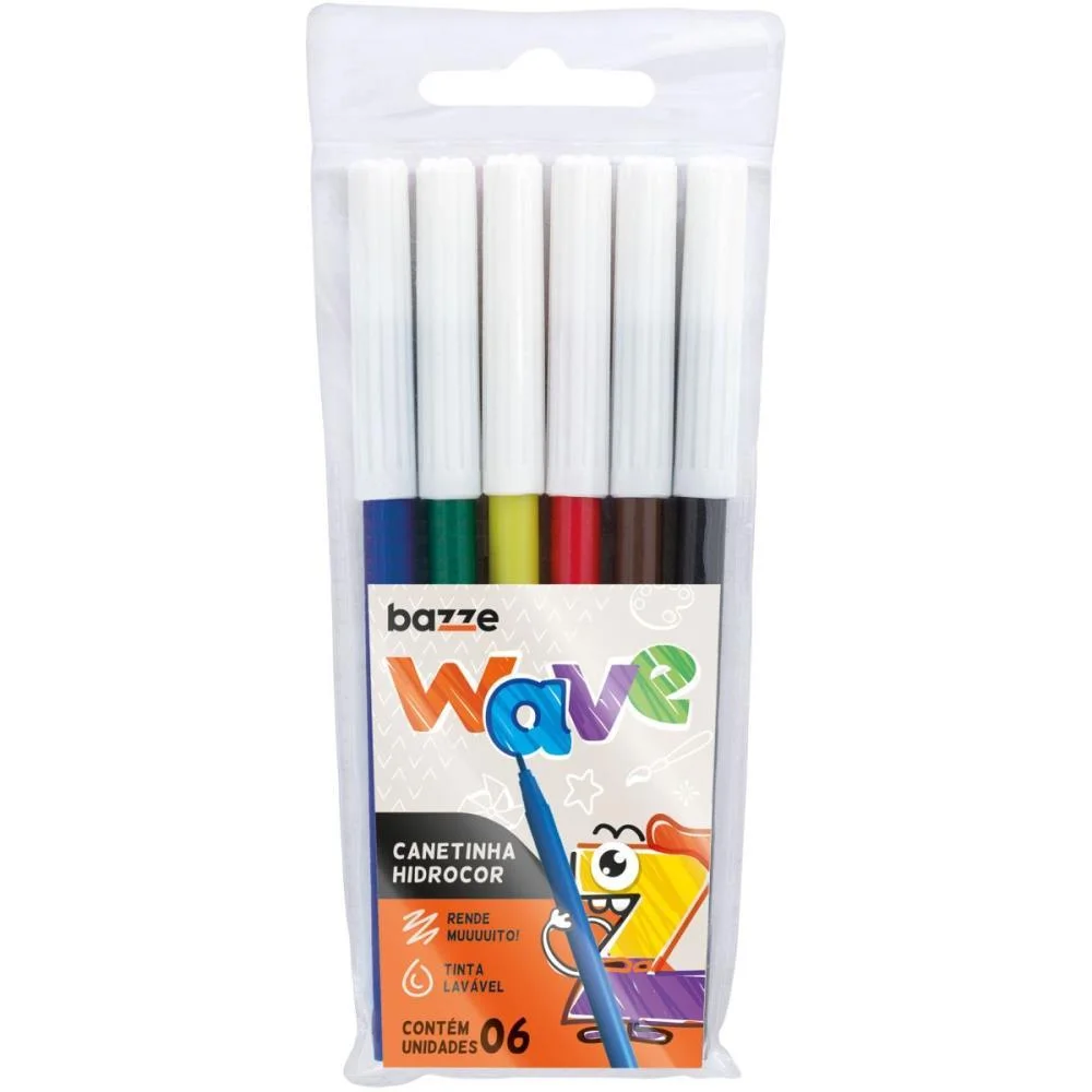 Caneta Hidrografica Bazze Wave 6 Cores Summit (Pct.c/24)