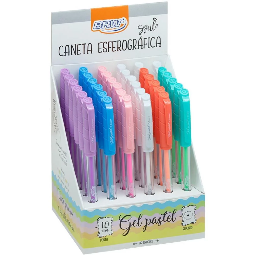 Caneta Gel Pastel 1.0Mm 6 Cores Brw (Dp.c/36)